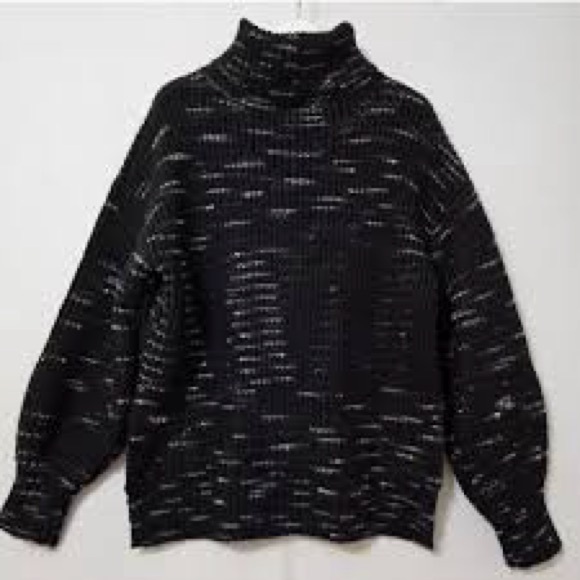 Varley Marlena Turtleneck Sweater Black White Size Small - Picture 3 of 8